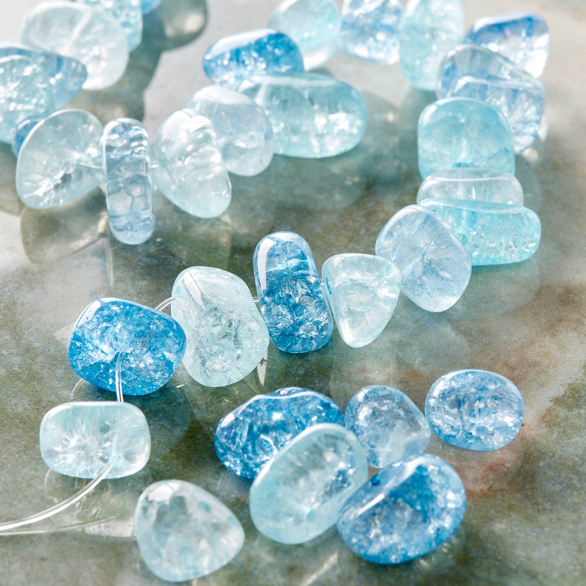 Aqua Mix Quartz Chip Beads by Bead Landing™